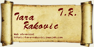 Tara Raković vizit kartica